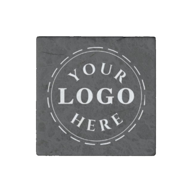 Personalized Stone Magnet Featuring Your Logo (Front)