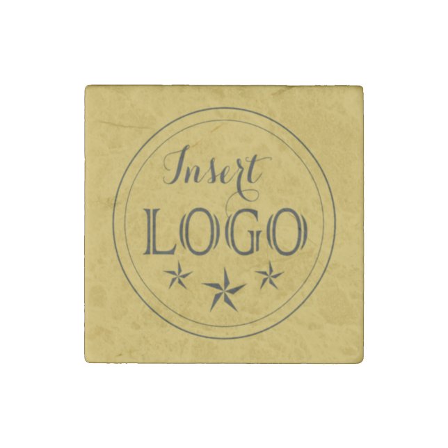 Personalized Stone Magnet Featuring Your Logo (Front)