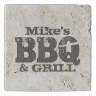 Personalized stone trivet for grill and BBQ party