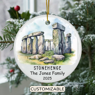 Personalized Stonehenge Ornament, England Ceramic Ornament