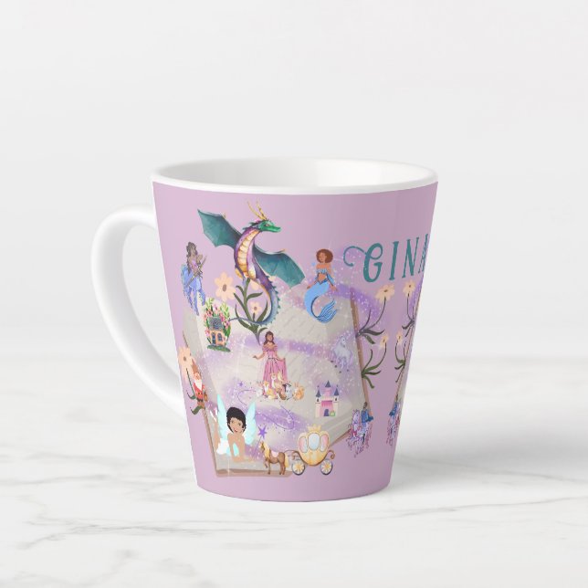 Personalized Story Book Latte Mug (Left Angle)