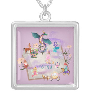Personalized Story Book Silver Plated Necklace