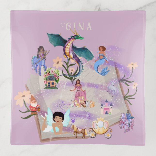 Personalized Story Book Trinket Tray (Front)