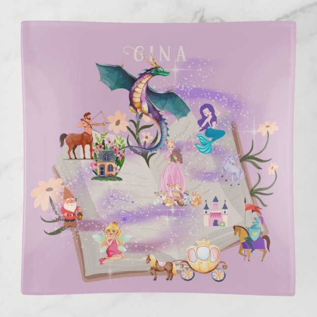 Personalized Story Book Trinket Tray (Front)