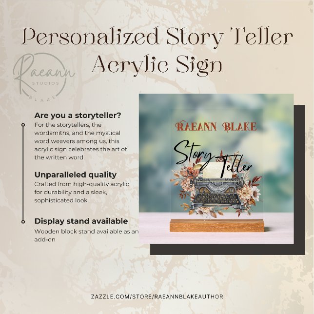 Personalized Story Teller Acrylic Sign (Creator Uploaded)