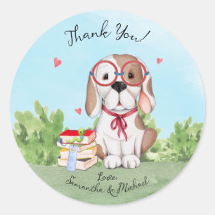 Personalized StoryBook Baby Shower Thank You Classic Round Sticker