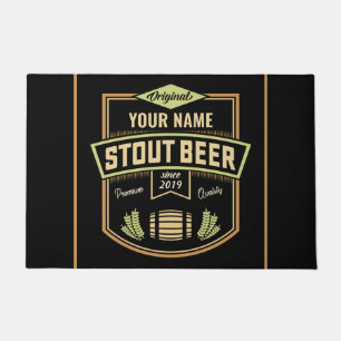 Personalized Stout Dark Beer Brewing Label Bar Doormat