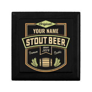 Personalized Stout Dark Beer Brewing Label Bar Gift Box