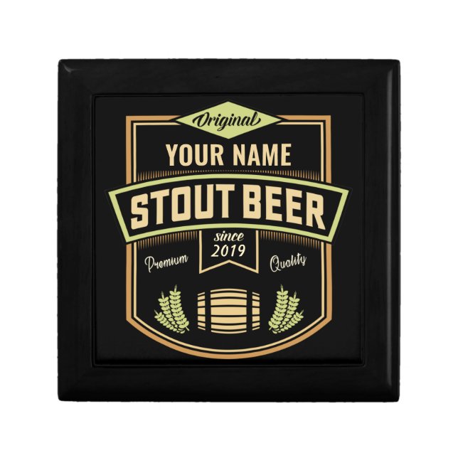 Personalized Stout Dark Beer Brewing Label Bar  Gift Box (Front)