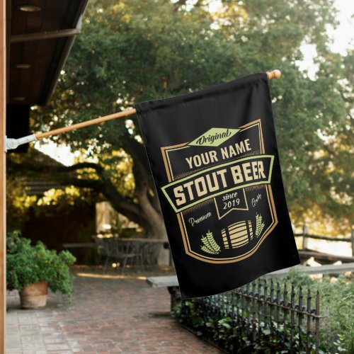 Personalized Stout Dark Beer Brewing Label Bar   House Flag