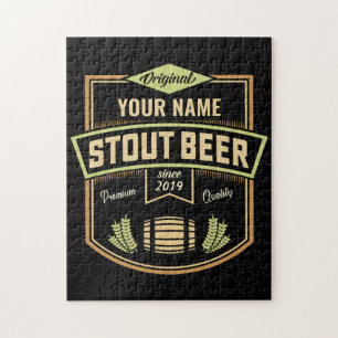 Personalized Stout Dark Beer Brewing Label Bar Jigsaw Puzzle