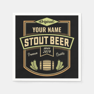 Personalized Stout Dark Beer Brewing Label Bar Napkins