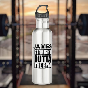 Personalized Straight Outta The Gym Stainless Steel Water Bottle