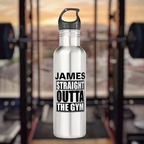 Personalized Straight Outta The Gym Stainless Steel Water Bottle