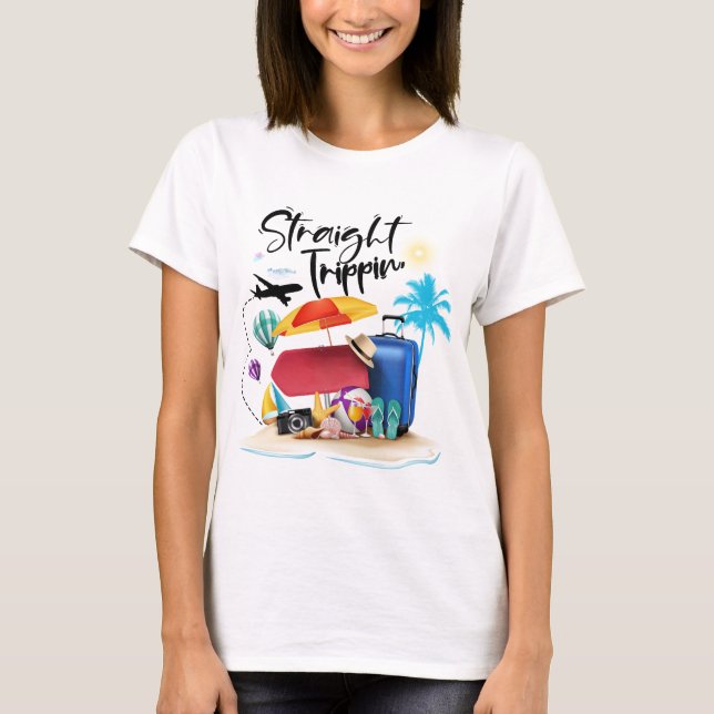 Personalized Straight Trippin Custom Vacation T-Shirt (Front)
