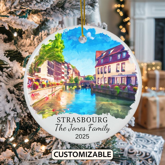 Personalized Strasbourg Ornament, France Ceramic Ornament (Creator Uploaded)