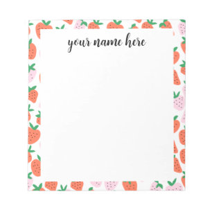Personalized Strawberries Notepad