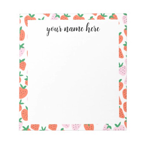 Personalized Strawberries Notepad