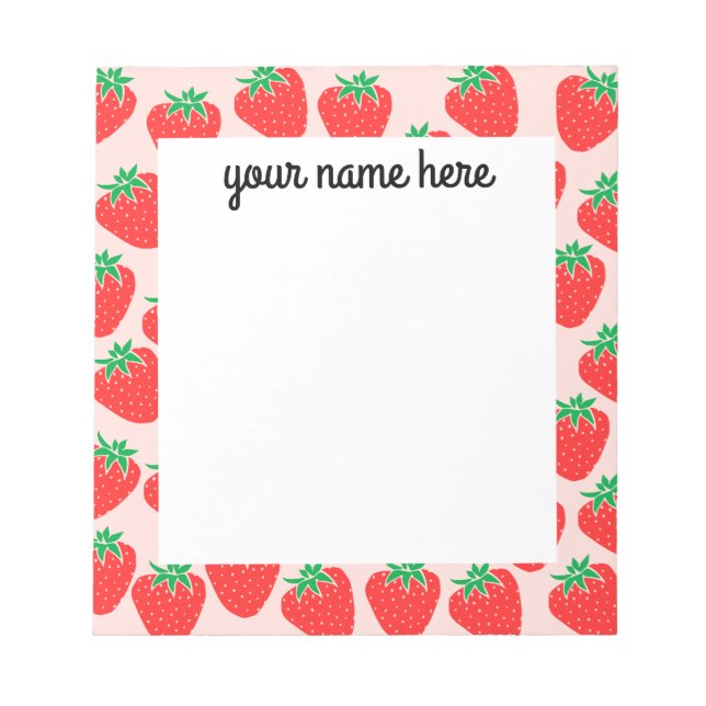 Personalized Strawberries Notepad (Front)
