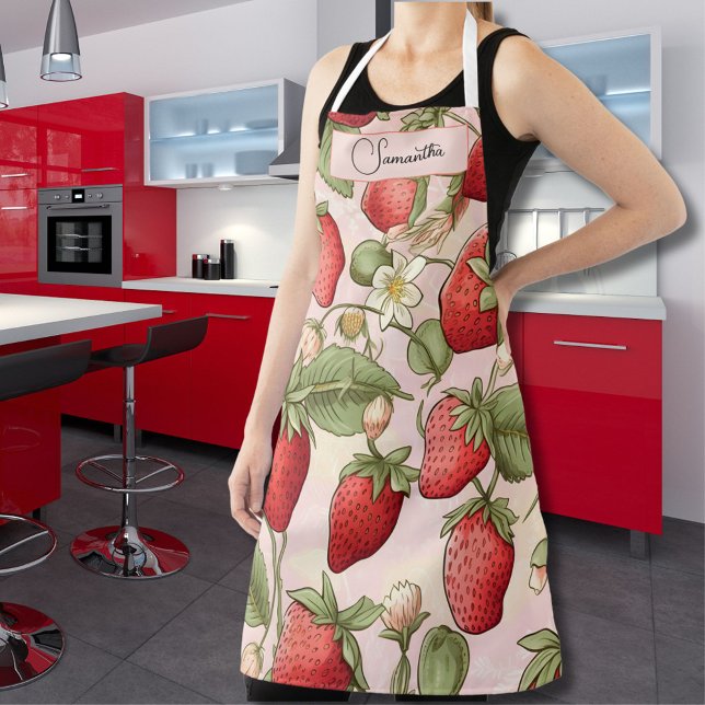 Personalized Strawberry Apron Vintage Fruit Design (Creator Uploaded)