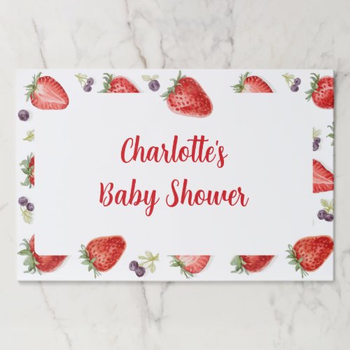 Personalized Strawberry Baby Shower Paper Placemat