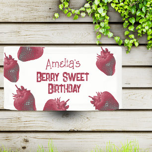 Personalized Strawberry Birthday Banner