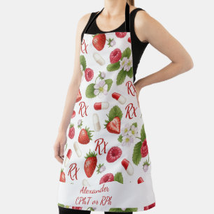 Personalized Strawberry & Capsule Pharmacy  Apron
