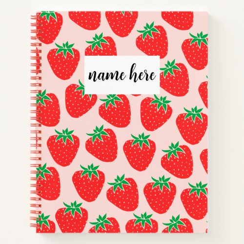 Personalized Strawberry Checklist Notebook
