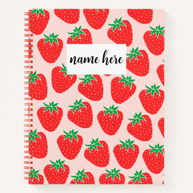 Personalized Strawberry Checklist Notebook (Front)