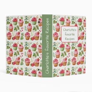 Personalized Strawberry Cupcake Recipe Binder