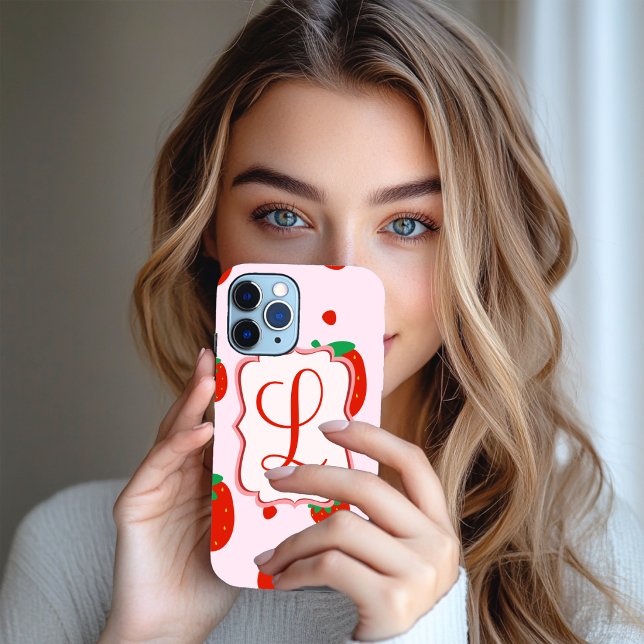 Personalized Strawberry iPhone Case  (Personalized strawberry iPhone Case.)