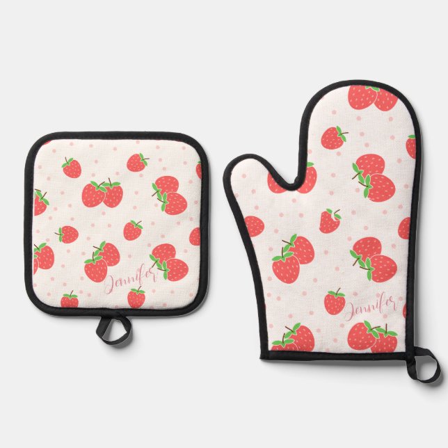 Personalized Strawberry Kitchen Gift Set (Front)