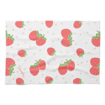 Personalized strawberry Kitchen Towels