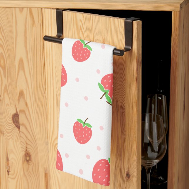 Personalized strawberry Kitchen Towels (Thirds Fold)