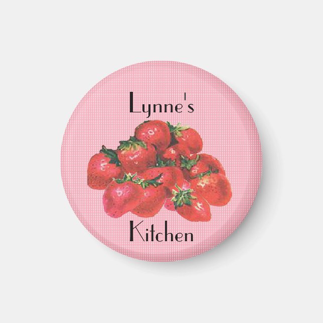 Personalized Strawberry Magnet (Front)
