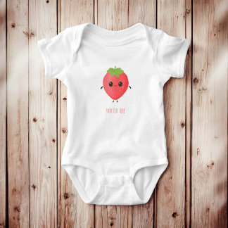Personalized Strawberry Name Cute Baby Outfit Baby Bodysuit
