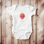 Personalized Strawberry Name Cute Baby Outfit Bodysuit