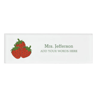 Personalized Strawberry Nametag Name Tag