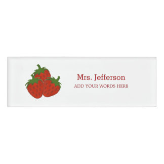 Personalized Strawberry Nametag Name Tag