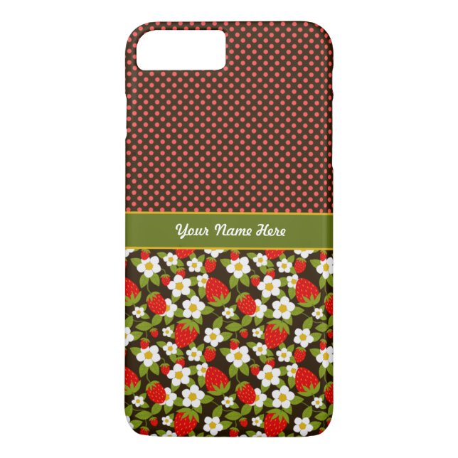 Personalized Strawberry Patch iPhone 7 Pluse Case (Back)