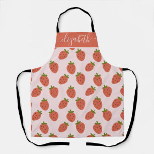 Personalized Strawberry Pattern Apron