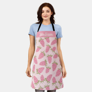 Personalized Strawberry Pattern Apron