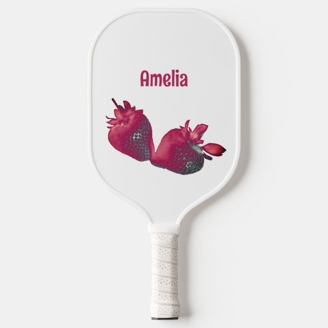 Personalized Strawberry  Pickleball Paddle (Front)