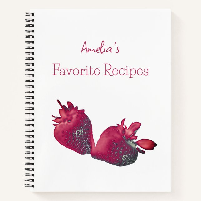 Personalized Strawberry Recipe Notebook (Front)