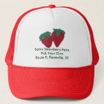 Personalized Strawberry Strawberries Hat at Zazzle