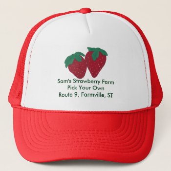Personalized Strawberry Strawberries Hat by Cherylsart at Zazzle