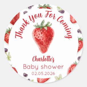 Personalized Strawberry Sweet Baby Shower Stickers