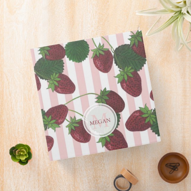 Personalized: Strawberry Vine  3 Ring Binder (In Situ)