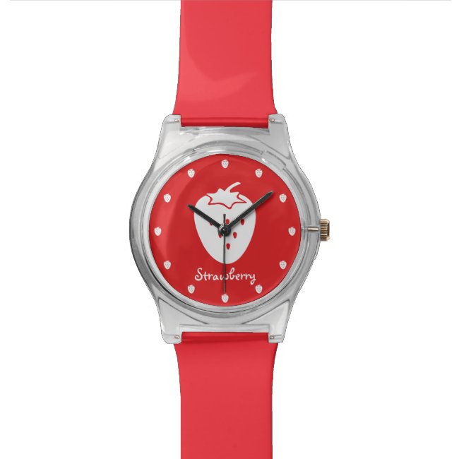 Personalized Strawberry Watch Add Your Name Text