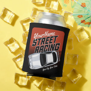 Personalized Street Racing Race Car Motorsport Can Cooler
